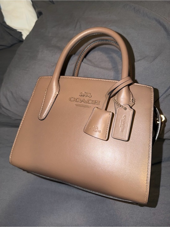 Coach Handbags - COACH Brown Leather Mini Satchel with Tag Accents
